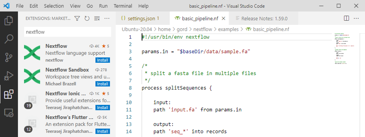 Nextflow Visual Studio Code Extension